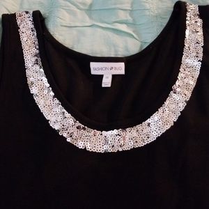 Fashion Bug Tops - FASHION BUG NWOT BLACK WITH SEQUIN ACCENT TANK TOP Fashion Bug Tops - FASHION BUG NWOT BLACK WITH SEQUIN ACCENT TANK TOP